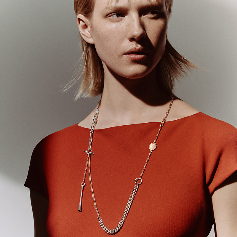 ロングネックレス 《ミックス・アンド・H》 - シルバー | Hermès